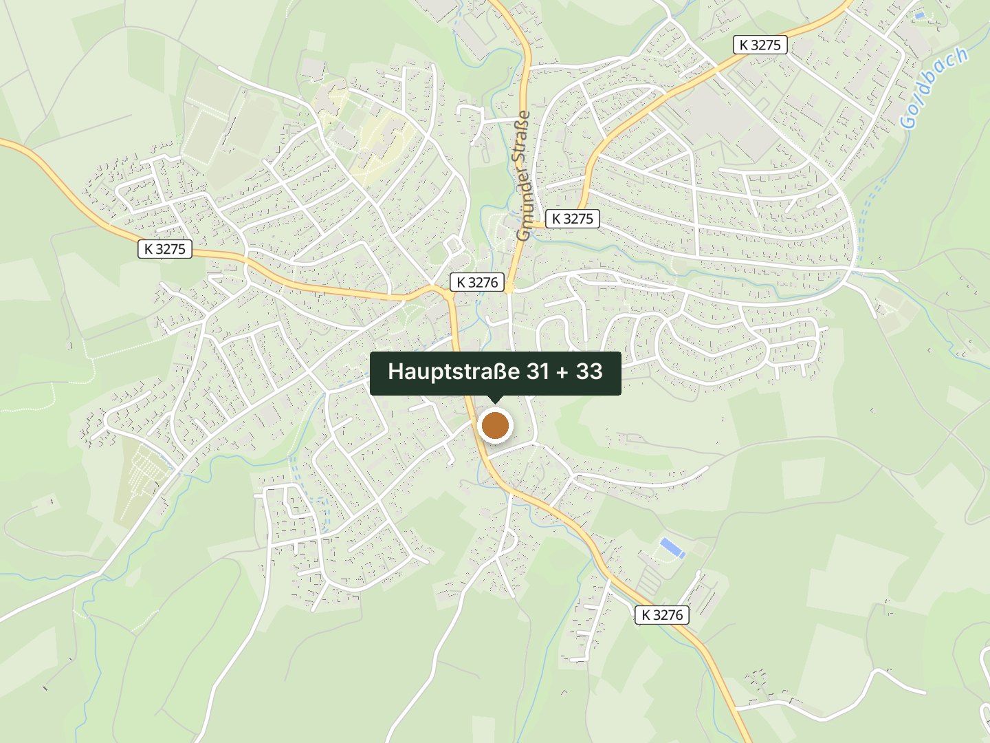 Karte: Hauptstraße 31 + 33 im Ortskern von Waldstetten